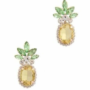 LAST PAIR! Rhinestone Pineapple Drop Earring